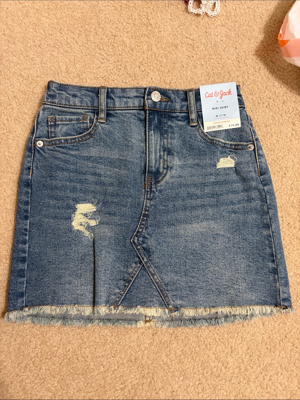 Cat & Jack Blue Distressed Denim Mini Skirt
